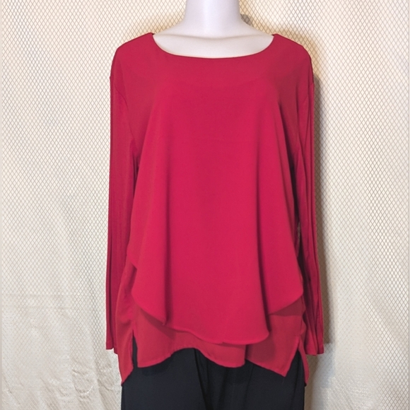 Dark Red Layered Top - Picture 7 of 7
